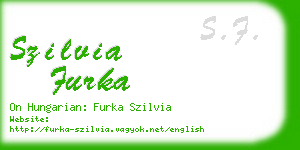 szilvia furka business card